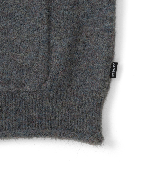 TCM roll up button knit cardigan (charcoal)