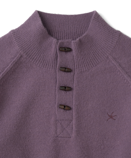 TCM vintage toggle highneck knit (purple)