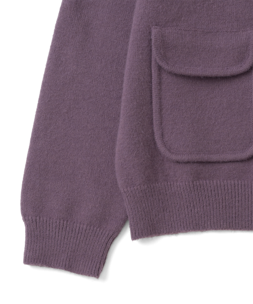TCM vintage toggle highneck knit (purple)