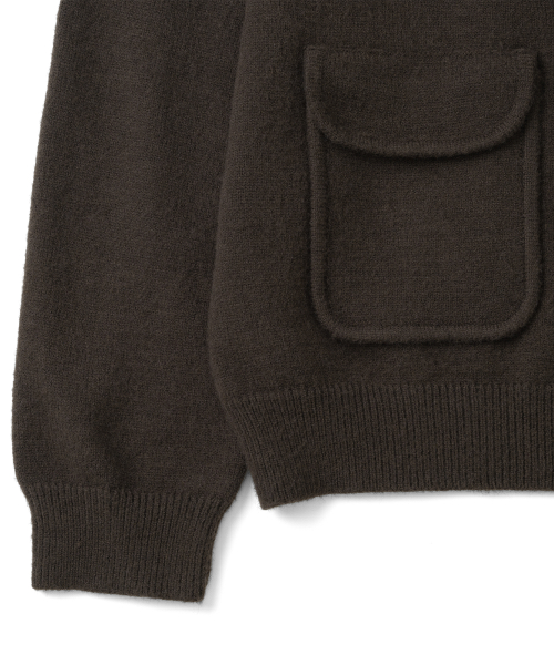 TCM vintage toggle highneck knit (brown)