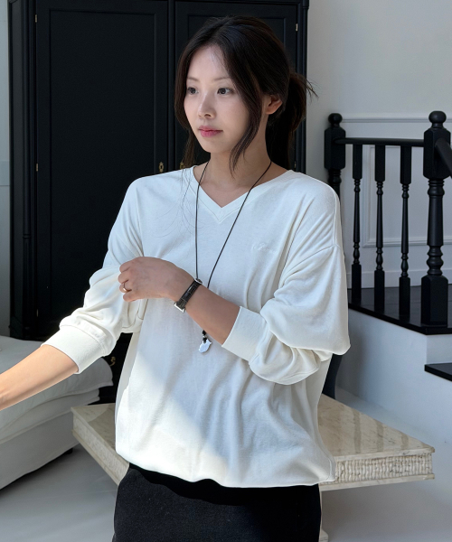 Base V-Neck Jersey Top_2colors