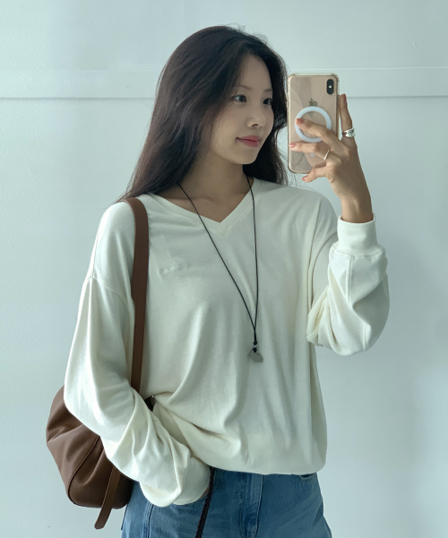 Base V-Neck Jersey Top_2colors