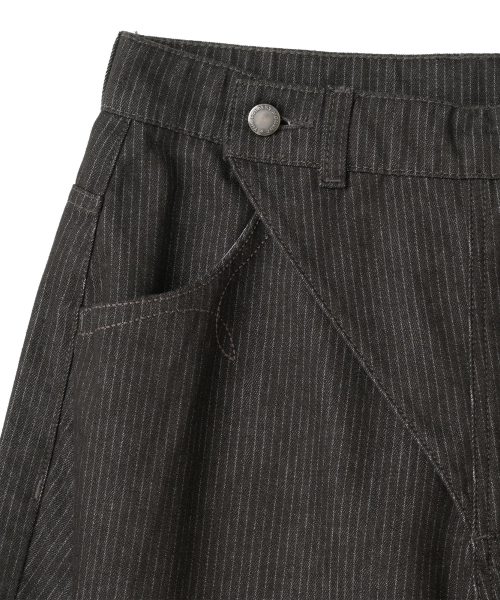 TCM unbalance ethnic stripe pants (black)