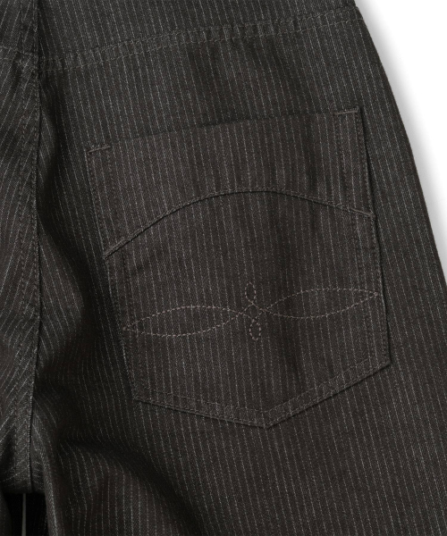 TCM unbalance ethnic stripe pants (black)