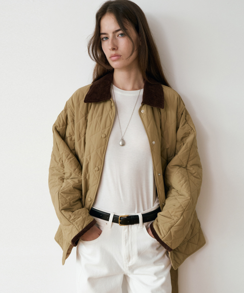 Arden Belted Quilting Jacket_2colors