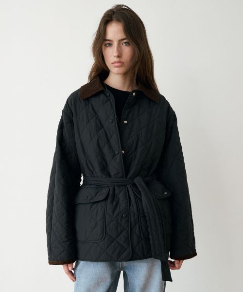 Arden Belted Quilting Jacket_2colors