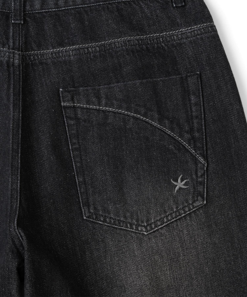 TCM stitch denim pants (black)