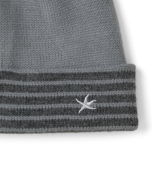 TCM reversible stripe beanie (grey)