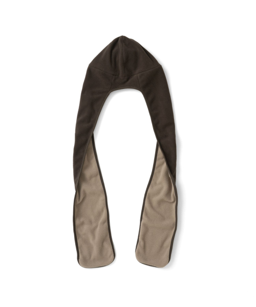 TCM reversible fleece hooded muffler (brown)
