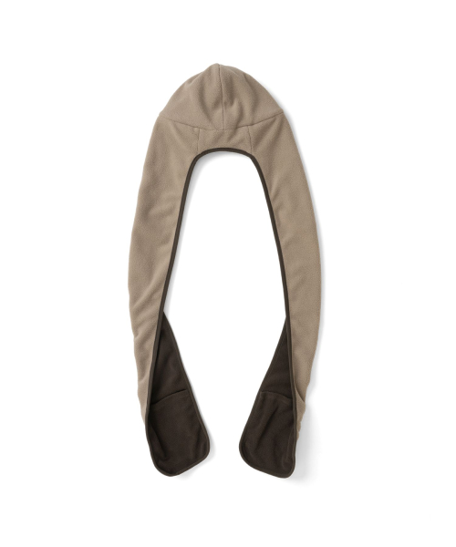 TCM reversible fleece hooded muffler (brown)