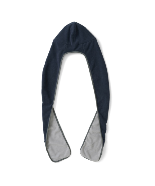 TCM reversible fleece hooded muffler (navy)