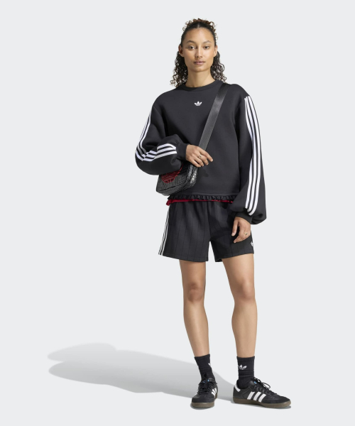 PLEATED SP CREW BLACK