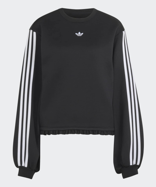 PLEATED SP CREW BLACK