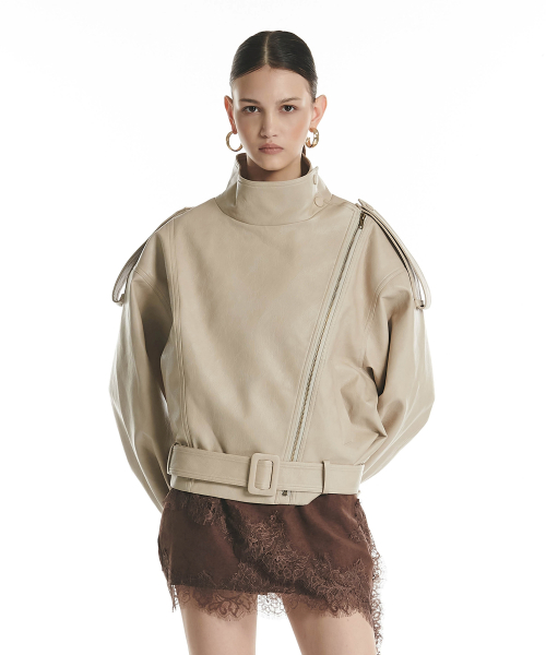 Buckle Leather Jacket (4color)