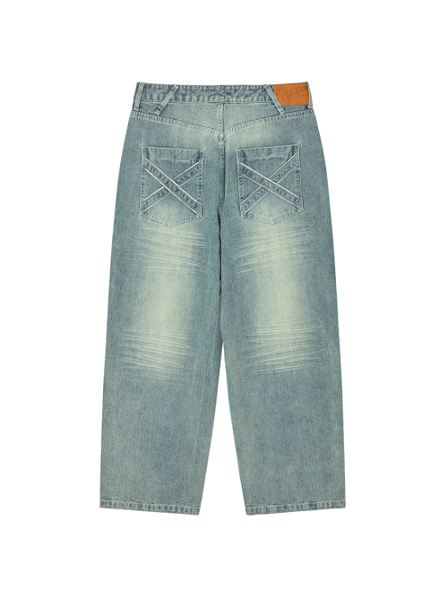 DOUBLE CAT WASHED DENIM SAND