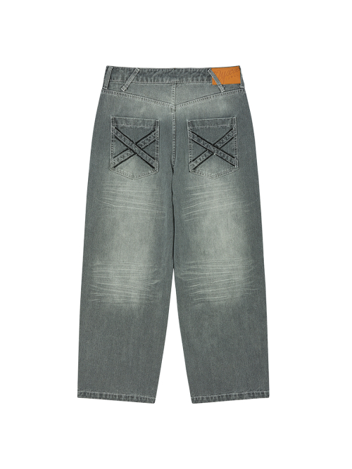 DOUBLE CAT WASHED DENIM GREY
