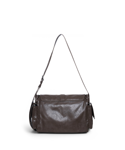DUAL POCKET MESSENGER BAG IN DARK KHAKI