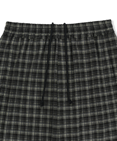 CHECK MIX JERSEY PANTS IN BLACK