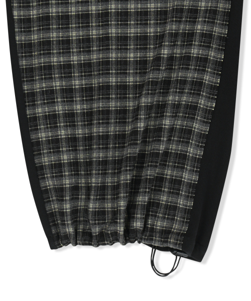 CHECK MIX JERSEY PANTS IN BLACK