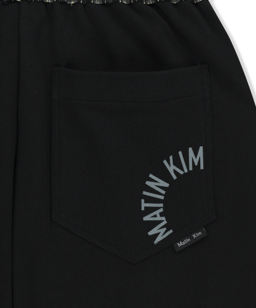 CHECK MIX JERSEY PANTS IN BLACK