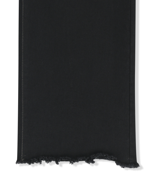 SKIRT OVERLAY DENIM PANTS IN BLACK