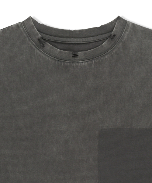 VINTAGE WASHED CALLIGRAPHY BACK LOGO TOP IN CHARCOAL