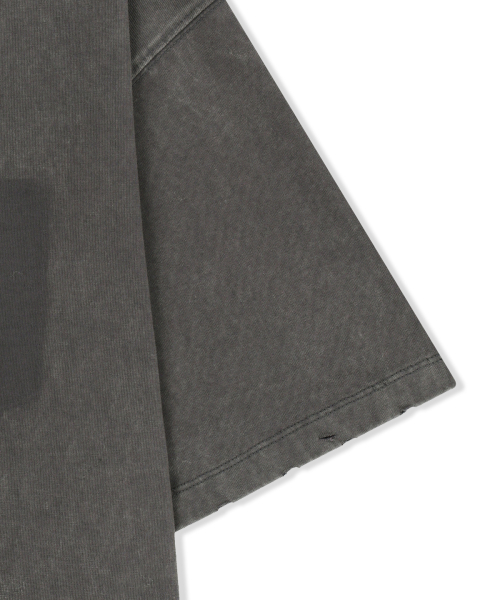 VINTAGE WASHED CALLIGRAPHY BACK LOGO TOP IN CHARCOAL