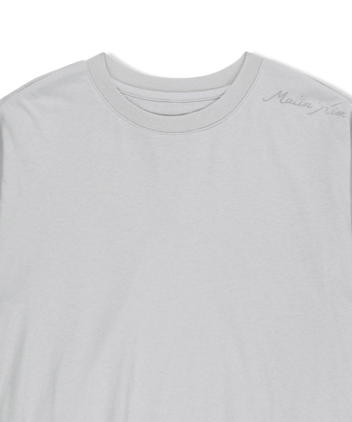 BLOUSON HEM OVERFIT TOP IN LIGHT GREY
