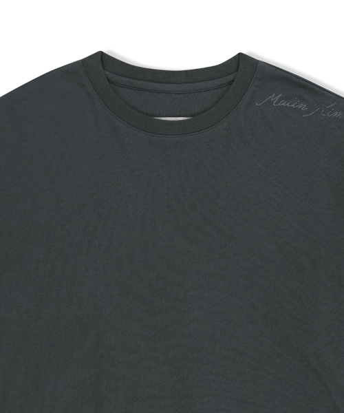 BLOUSON HEM OVERFIT TOP IN CHARCOAL