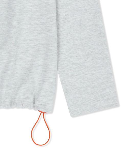 COLOR BLOCK HOODY QUARTER ZIP UP IN LIGHT GREY