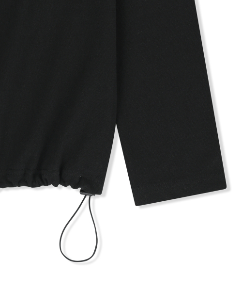 COLOR BLOCK HOODY QUARTER ZIP UP IN BLACK