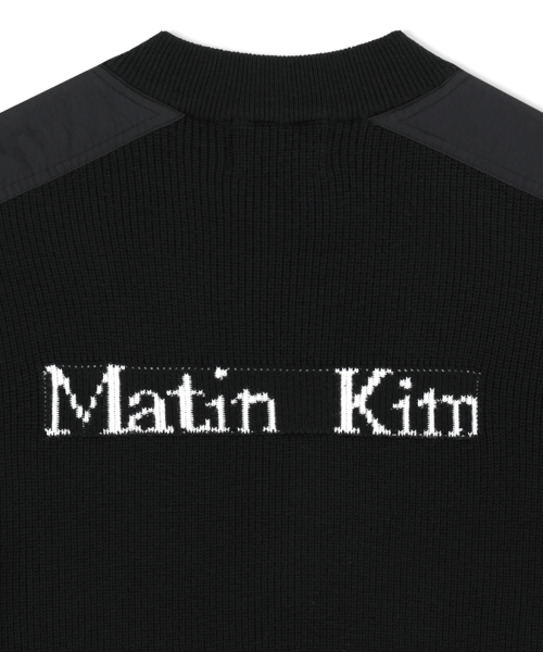 PATCH DETAIL KNIT ZIP UP FOR MEN IN BLACK