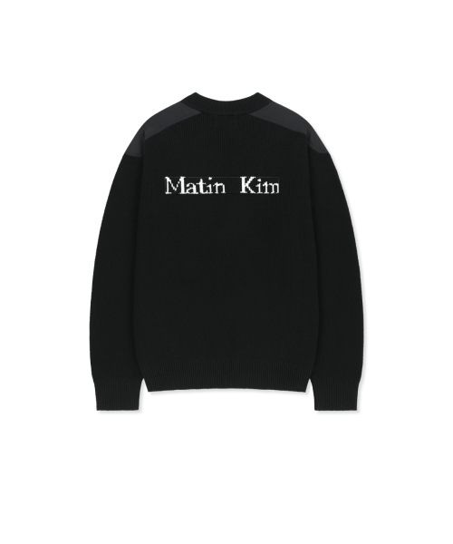 PATCH DETAIL KNIT ZIP UP FOR MEN IN BLACK