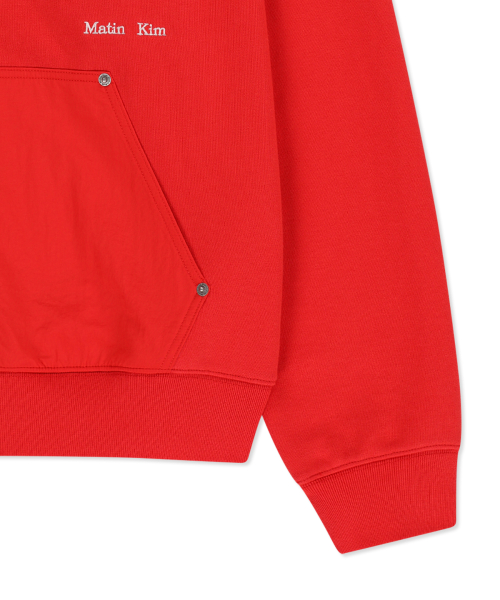 COLOR BLOCK HOODY ZIP UP IN RED