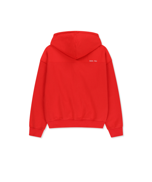COLOR BLOCK HOODY ZIP UP IN RED