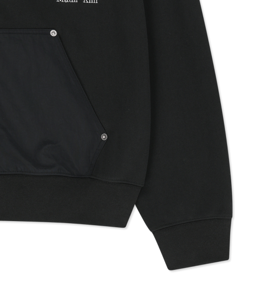 COLOR BLOCK HOODY ZIP UP IN CHARCOAL