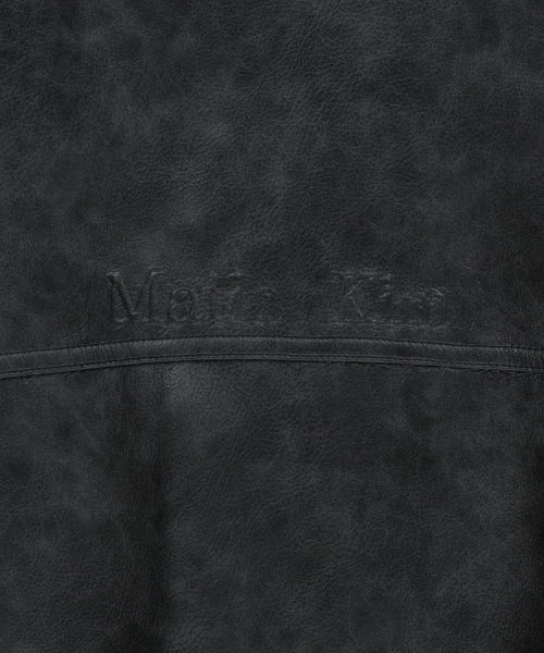 FAUX LEATHER RIB COLLAR BLOUSON FOR MEN IN BLACK