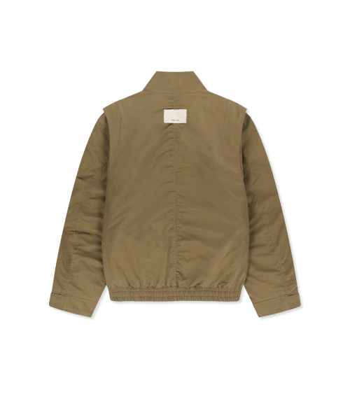 BUCKLE HIGH NECK UTILITY JUMPER IN KHAKI