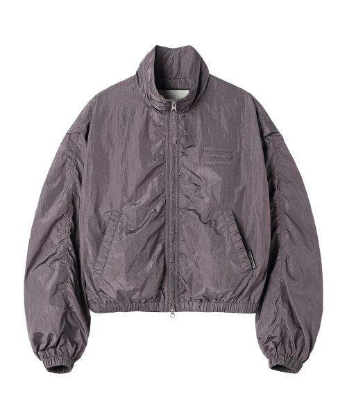 SHIRRING OVER NYLON JACKET PURPLE