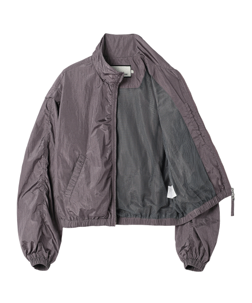 SHIRRING OVER NYLON JACKET PURPLE
