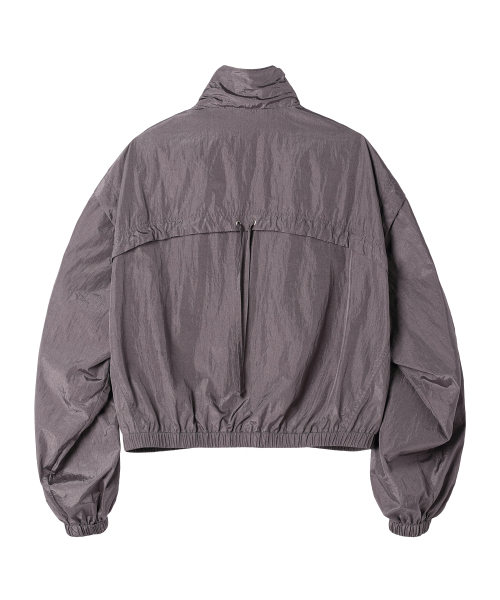 SHIRRING OVER NYLON JACKET PURPLE