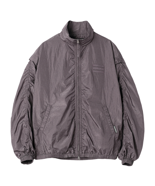 SHIRRING OVER NYLON JACKET PURPLE