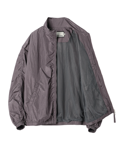 SHIRRING OVER NYLON JACKET PURPLE