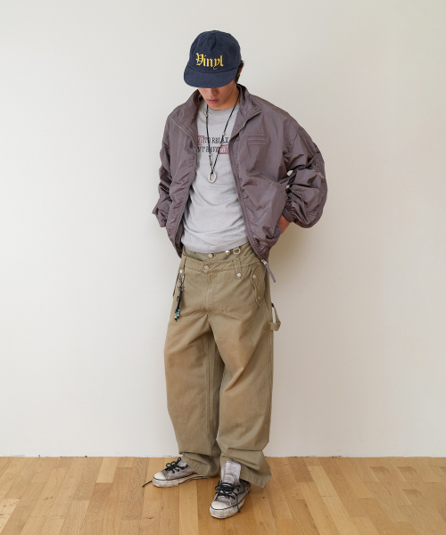 SHIRRING OVER NYLON JACKET PURPLE