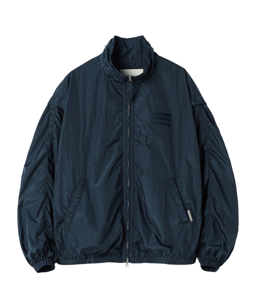 SHIRRING OVER NYLON JACKET NAVY