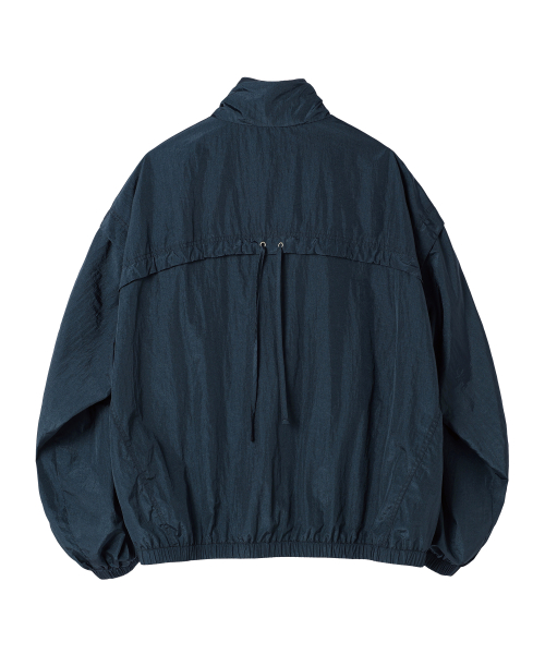 SHIRRING OVER NYLON JACKET NAVY