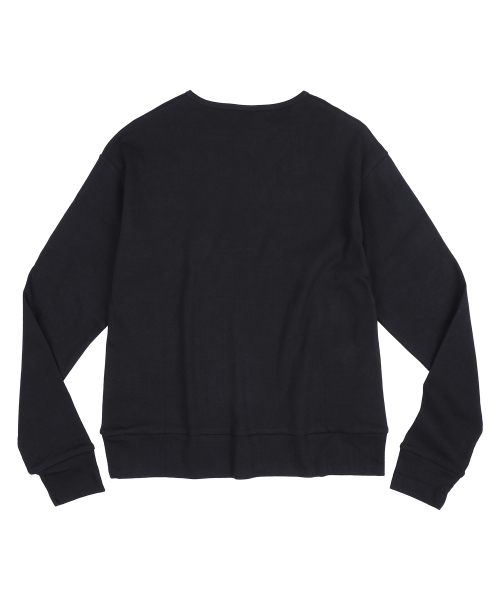 GNT081 키메라 아플리케 스터드 레귤러핏 헨리넥 롱슬리브 (BLACK)