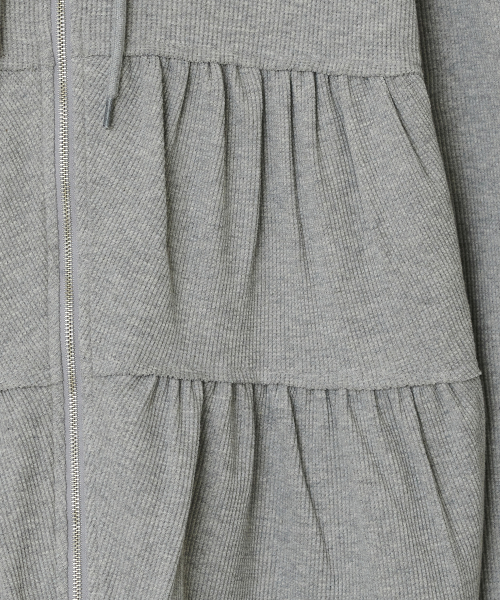 Tiered Zip Hoodie [Gray]