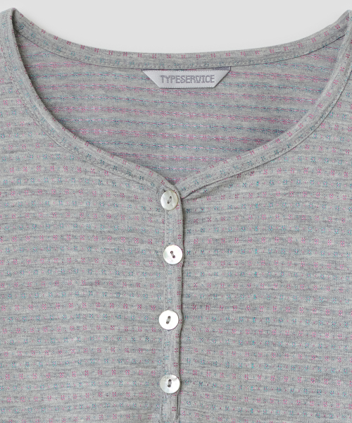 Piping Henley Top [Gray]
