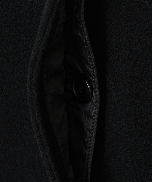 Hooded Half Coat [Black]